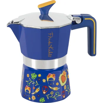 Pedrini 02CF153 Frida Kahlo Edition Moka Pot, 3 Cups, Blue