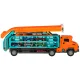 Car Carrier Truck with Racing Track and 6 Cars, Orange