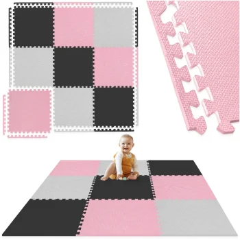 4Fizjo 659 Educational Puzzle Play Mat for Kids, 180 x 180 cm, Pink