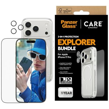 CARE by PanzerGlass Flagship Explorer 3-in-1 Case + Glass + Lens Protection Kit  iPhone 17 Pro
