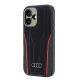 Audi Genuine Leather MagSafe Case for iPhone 16, Black/Red