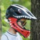 Rockbros TT-32006 Shark bērnu velosipēda ķivere ar noņemamu žokli, izmērs S (48–52) – melna