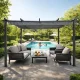 MultiGarden Garden Pergola 3x4 m, Steel Construction, Grey