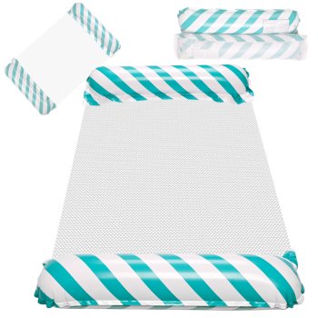 Inflatable Water Hammock Pool Lounger Float for Adults, Blue