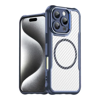 Leading Series MagSafe Silicone Case for iPhone 16 Pro Max, Blue