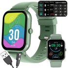Sport Smartwatch with Bluetooth Calls and Silicone Strap, Green