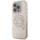 Karl Lagerfeld IML Rhinestones Karl Head Case for iPhone 16 Pro, Pink