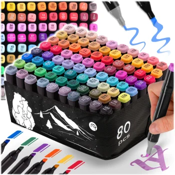 Nukido NK-912 Alcohol Markers with Bag, 80 pcs