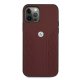 BMW iPhone 12 / 12 Pro vāciņš Leather Curve Perforate, sarkans