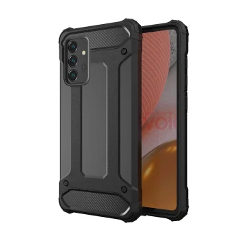 Samsung Galaxy A56 ( SM-A566B / DS ) Armor Guard Plastic + TPU Hybrid Case Cover, Black
