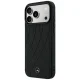 Mercedes Leather Crossed Lines MagSafe Case for iPhone 17 / 18 Pro Max - Black