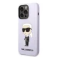 Karl Lagerfeld iPhone 14 Pro Case Silicone Ikonik Karl Purple