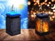 Decorative LED Solar Garden Lantern with Twilight Sensor, Black