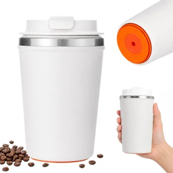 Anti-Spill Thermal Mug with Suction Cup, 380ml, White