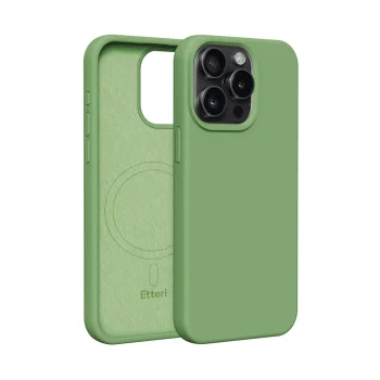 Etteri Silicone Mag Case for Apple iPhone 15 Pro, Light Green