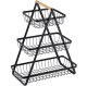 3-Tier Metal Fruit and Vegetable Basket DA78A, Black