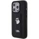 Karl Lagerfeld iPhone 14 Pro Case Gripstand Saffiano Choupette Pin, Black