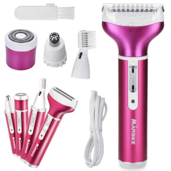 Women's 4-in-1 Epilator and Shaver with USB Charging, Dark Pink