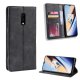 OnePlus 7 Vintage Style Magnetic Leather Wallet Protective Case Cover, Black