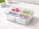 4-Compartment Lunch Box Snack Container with Lid, Clear White