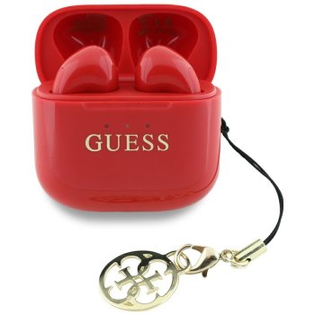 Guess Glossy Effect Printed Classic Logo & Charm TWS headphones - red