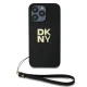 DKNY iPhone 14 Pro Max Case Wrist Strap Stock Logo, Black