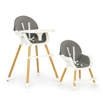 ECOTOYS 2-in-1 Multifunctional Baby High Chair, grey