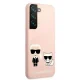 Samsung Galaxy S22+ Plus 5G (SM-S906) Karl Lagerfeld Silicone Ikonik Karl & Choupette Case Cover (KLHCS22MSSKCI), Pink