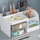 Desk Organizer for Cosmetics and Stationery, White