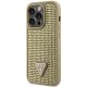 Guess iPhone 14 Pro Case Rhinestone Triangle, Gold
