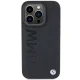 BMW iPhone 15 Pro Case Leather Hot Stamp, Black