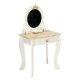 LULILO Bella Kids Wooden Play Makeup Cosmetic Dressing Vanity Table with Mirror and Stool
