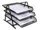 Metal Mesh Desk Organiser with 3 Drawers for A4 Files, Black