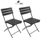 Folding Garden Chairs Indoor Outdoor Terrace Camping Balcony Patio Furniture - 2 pcs., Black
