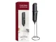 Mini Milk Frother and Mixer with Stand, Black