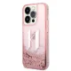Karl Lagerfeld Liquid Glitter Big KL Case for iPhone 14 Pro Max, Pink