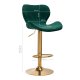 QS-B15 Swivel Adjustable Height Bar Counter Stool Chair, Green