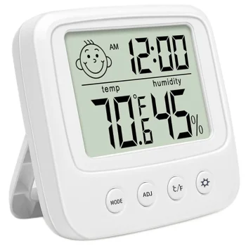 Indoor Digital Thermometer and Hygrometer with Clock and Alarm