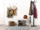 ModernHome Metal Standing Coat Rack with 14 Hooks, Black