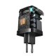 Joyroom JR-TCL02 65W USB-A USB-C GaN charger with built-in USB-C cable - black