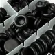 Rubber Grommet and Blanking Plug Set, 200 pcs, Black