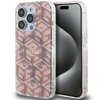 Guess iPhone 15 Pro Max Case IML GCube MagSafe, Pink