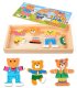 Wooden Bear Family Dress-Up Puzzle with Emotions 47 Pieces