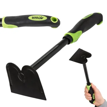 DIVODV Hand Garden Hoe, 30 cm, Metal/Plastic, Black/Green