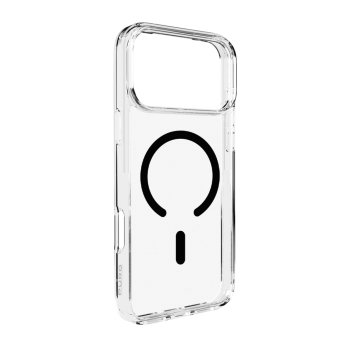 Puro Lite Mag TPU+PC Case Compatible with MagSafe iPhone 17 Pro Max - Transparent with Black Ring