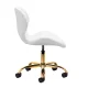 4Rico QS-06G Cosmetic Stool with Backrest, White/Gold