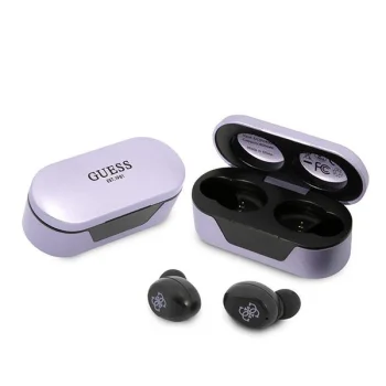 Guess TWS Bluetooth Wireless Headphones with Charging Case, Purple