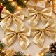 Decorative Christmas Bows for Tree and Wreaths, 12 pcs, Gold
