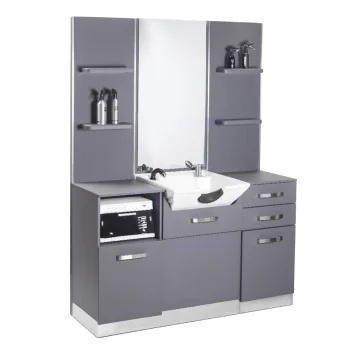 Gabbiano B085 Hairdressing Console with Washbasin, Grey
