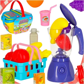 Kids Picnic Basket with Play Food, Fast Food Pizza and Burger